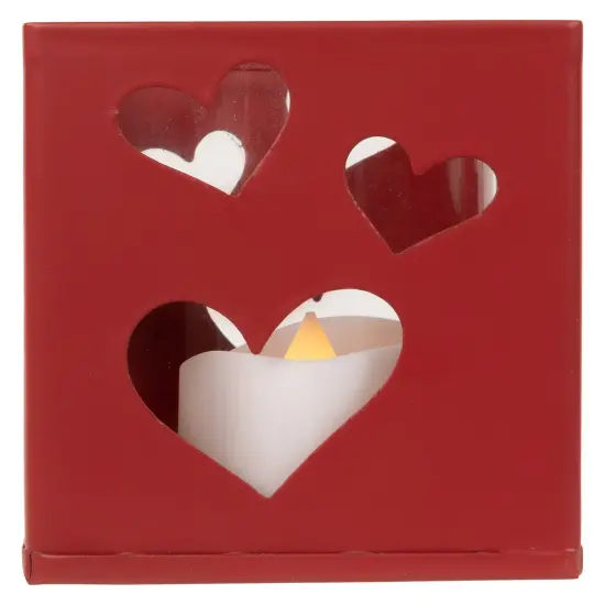 Northlight Love Blocks Valentine's Day Metal Votive Candle Holders - 2.75" - Set of 4 Red {7}