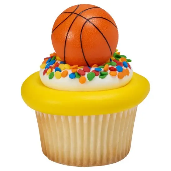 3D Basketball Cupcake Rings, 12ct {5}