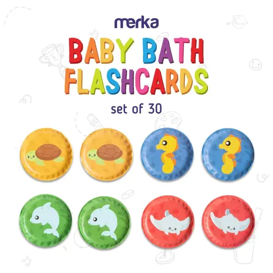 merka Bath Toys for Toddlers Age 2-4 Toddler Bath Toys Age 2-4 Foam Bathtime Toy Set of 30 Floating Flashcards Memory Game Learning Activity for Infants & Toddlers Multicolor {3}