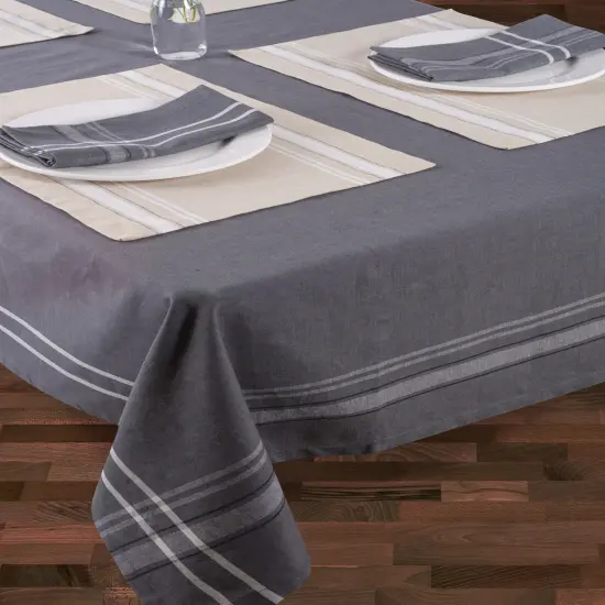 DII Gray French Chambray Tablecloth {2}