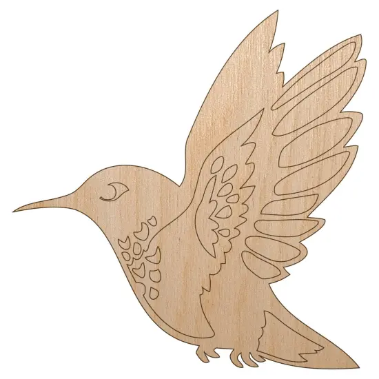 Hummingbird in Flight Unfinished Wood Shape Piece Cutout for DIY Craft Projects {2}