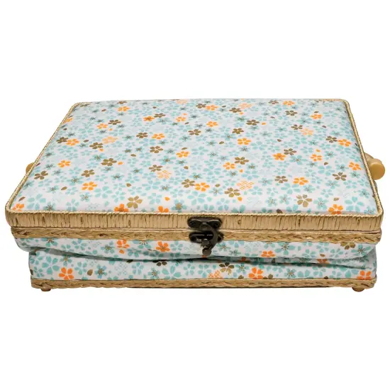 Folding Sewing Basket Floral - blue/yellow {3}