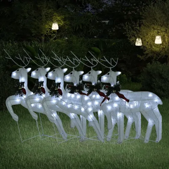 6 pcs Christmas Reindeers 120 LEDs White {1}