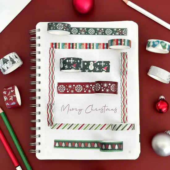 Wrapables Winter Season Washi Set for Arts & Crafts, Scrapbooking, Stationery, Diary Festive Cheer {5}