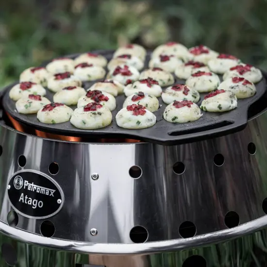 Petromax Cast Iron Poffertjes Pan for Hygge Kitchen or Camping, Ebelskivers/Aebleskivers Griddle Cookware Conducts Heat Evenly {7}