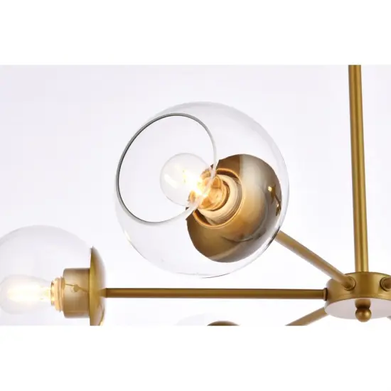 Briggs 30 inch pendant in brass with clear shade {5}