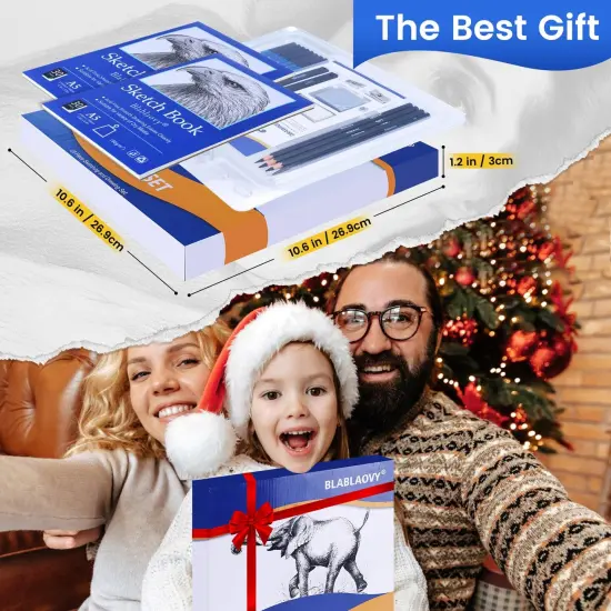 Drawing Kit with 2 Sketch Book, Sketching Pencils, Graphite Pencils, Charcoal Pencils, Art Kit for Artists Adults Teens Beginner Kid, Drawing Pencils for Sketching {3}