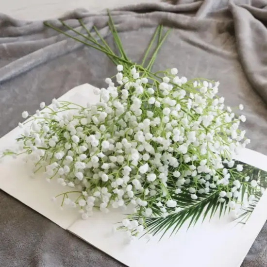 12pcs Artificial Baby Breath White Gypsophila Stems Faux Baby's Breath Bouquet {4}