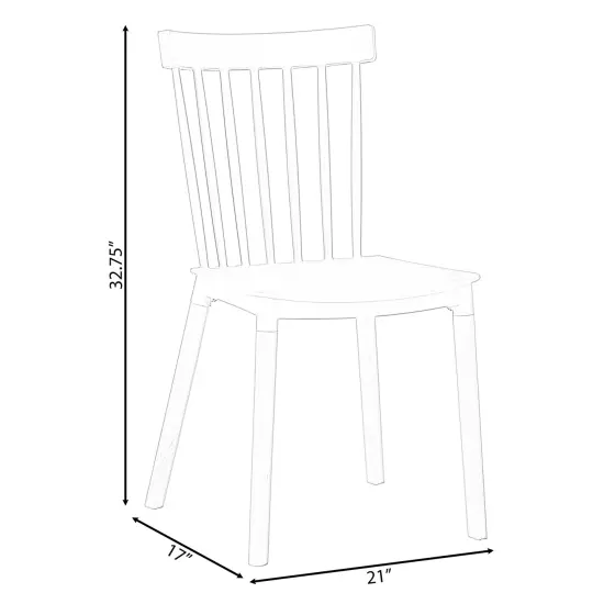 Modern Plastic Dining Chair Windsor Design with Beech Wood Legs Single Yellow {6}