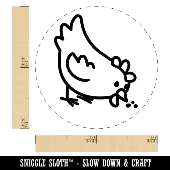 Cartoon Chicken Hen Pecking Ground Self-Inking Rubber Stamp for Stamping Crafting Planners Orange {1}