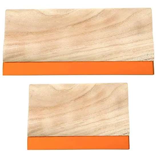 2 Pieces 2 Sizes Screen Printing Squeegee, 75 Durometer Wooden Ink Scraper for Screen Printing, 9.4 and 5.9 inch {2}