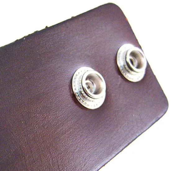 Brown Leather Skull & Crossbones Bracelet Wristband {5}