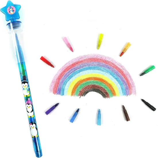 TINYMILLS 24 Pcs Penguins 2 in 1 Stackable Stacking Crayon with Extra Stamper Topper, Kids Party Favors, Goodie Bag Stuffers, Classroom Rewards, Prizes Visit the TINYMILLS Store {5}