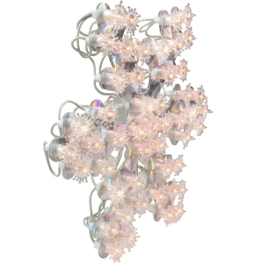 Northlight Lighted Holographic Snowflake Christmas Window Decoration - 12" - Clear Lights Silver {5}