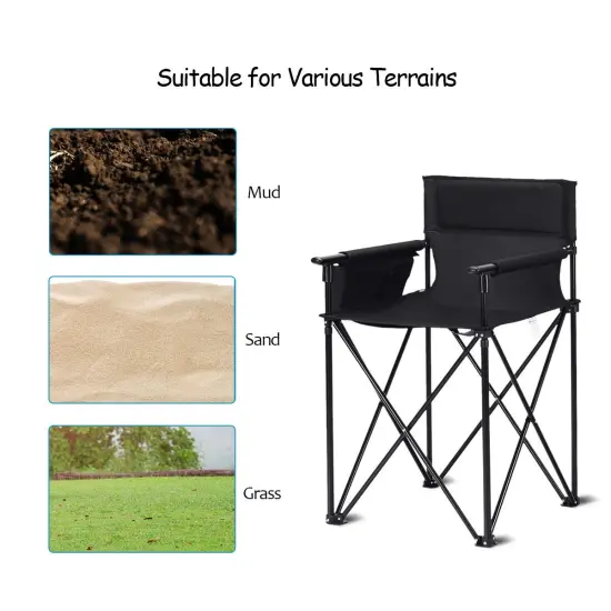 Portable 38 Inch Oversized High Camping Fishing Folding Chair {3}