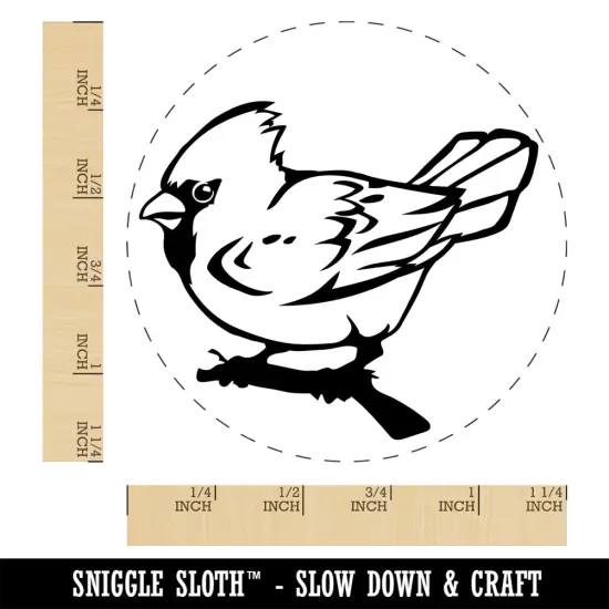 Winter Cardinal on Branch Rubber Stamp for Stamping Crafting Planners {1}