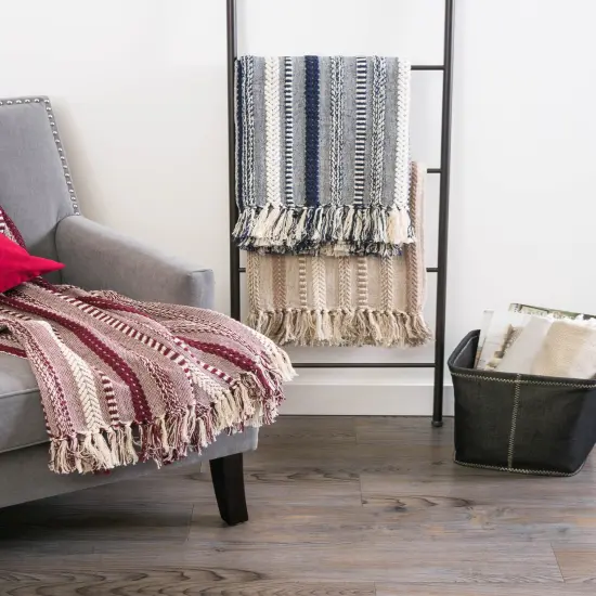 DII Stone Braided Stripe Throw {2}