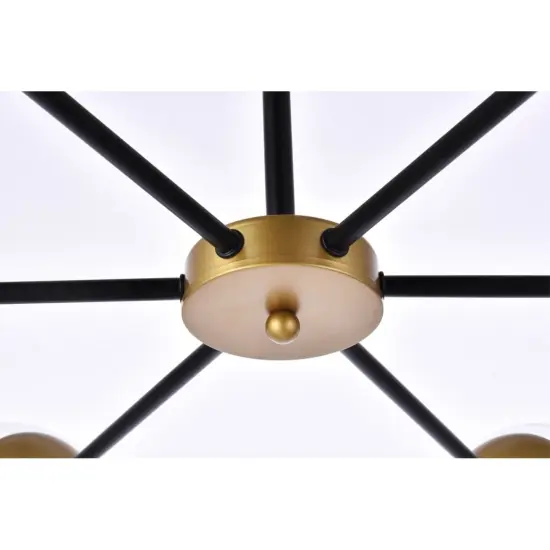 Briggs 30 inch pendant in black and brass with clear shade {4}