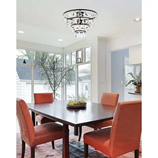 Ella 16 inch flush mount in black {2}