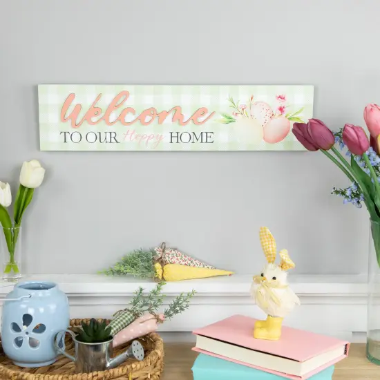 Northlight Welcome to Our Hoppy Home Easter Wall Sign - 19.75" Green {3}
