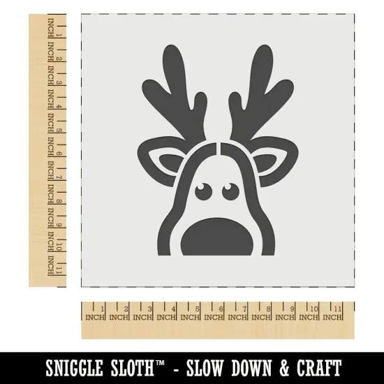 Peeking Reindeer Christmas Wall Cookie DIY Craft Reusable Stencil {1}