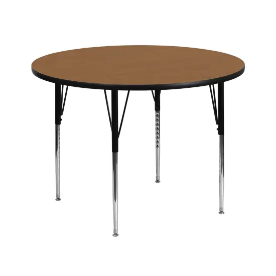 Emma and Oliver 42" Round Laminate Adjustable Activity Table Gray {7}