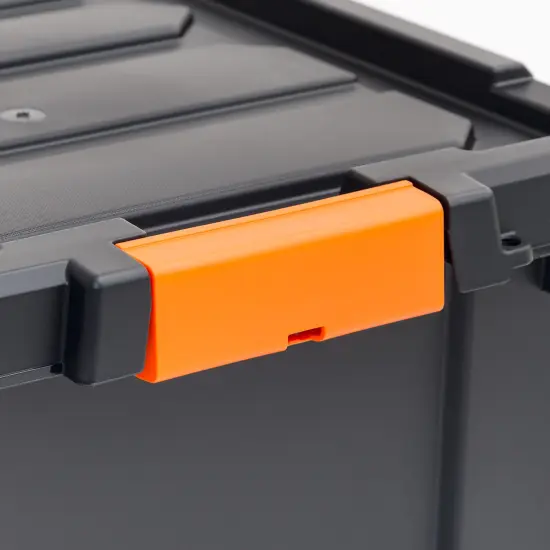 IRIS USA 22 Quart Heavy Duty Plastic Storage Box, Black, 4 Pack {3}