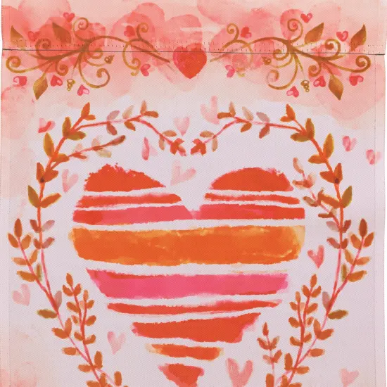 Northlight Watercolor Heart Valentine's Day Outdoor Garden Flag 18" x 12.5" Red {5}