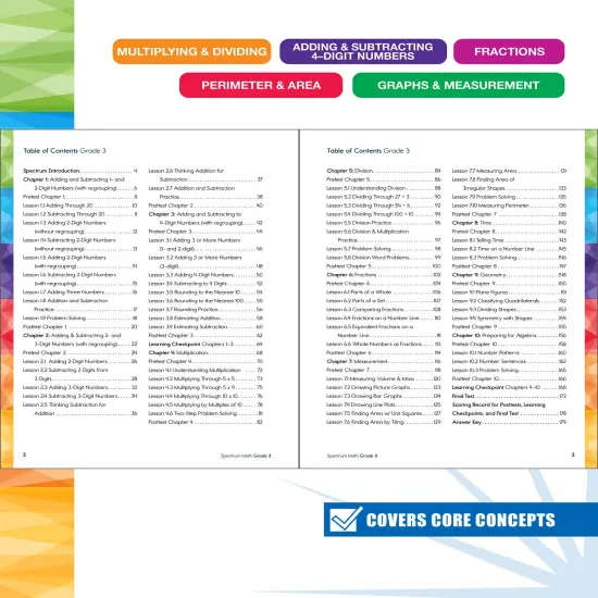 Spectrum 3rd Grade Math Workbook, Mathematics Activity Book for Kids Ages 8-9, Multiplication, Division, Fractions, Addition and Subtraction with 4 Digit Numbers, Classroom or Homeschool Curriculum {2}