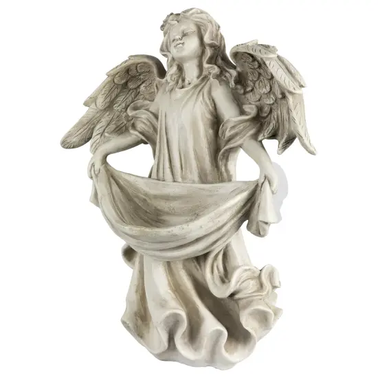 Northlight 18.5" Serene Angel Bird Feeder Outdoor Garden Statue Gray {5}