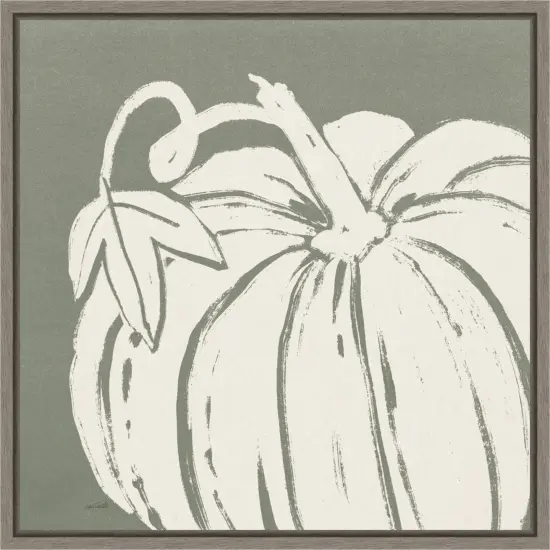 Autumn Tones VII Chalk Green by Anne Tavoletti Framed Canvas Wall Art {1}