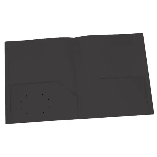 Poly Two Pocket Portfolio, Black, Pack of 25 {1}
