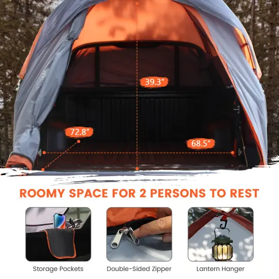 2 Person Portable Pickup Tent with Carry Bag-Medium {5}