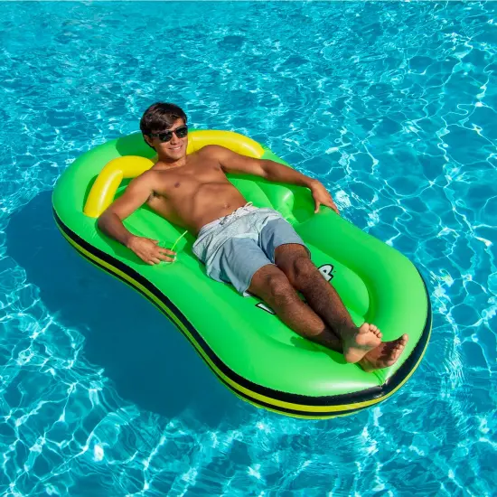 Swim Central 78" Inflatable Green Flip Flop Lounge Swimming Pool Float {4}