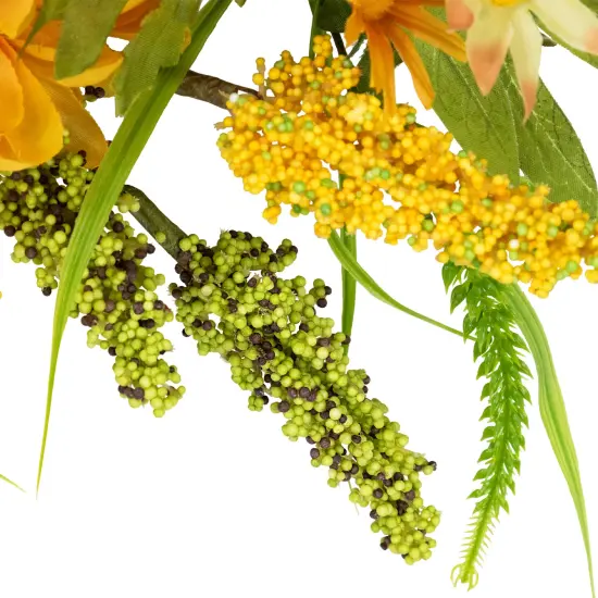 Northlight Peonies Artificial Fall Harvest Twig Wreath, 22-Inch, Unlit Brown {7}