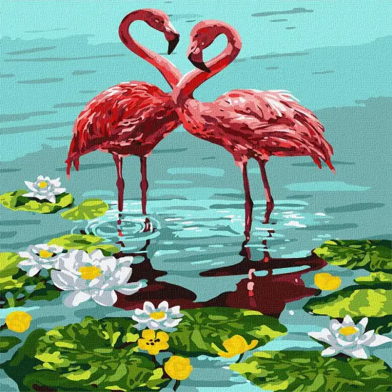 Painting by Numbers kit Pair of flamingos KHO4144 {2}