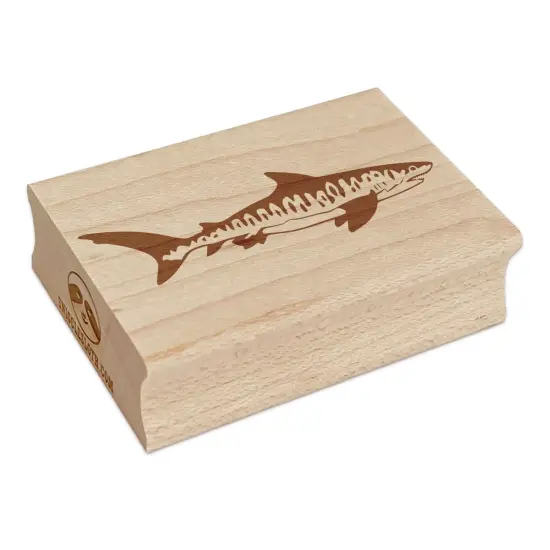 Striped Tiger Shark Rectangle Rubber Stamp for Stamping Crafting {7}