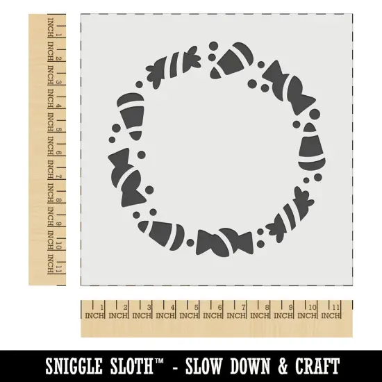 Halloween Candy Round Border Wall Cookie DIY Craft Reusable Stencil {1}