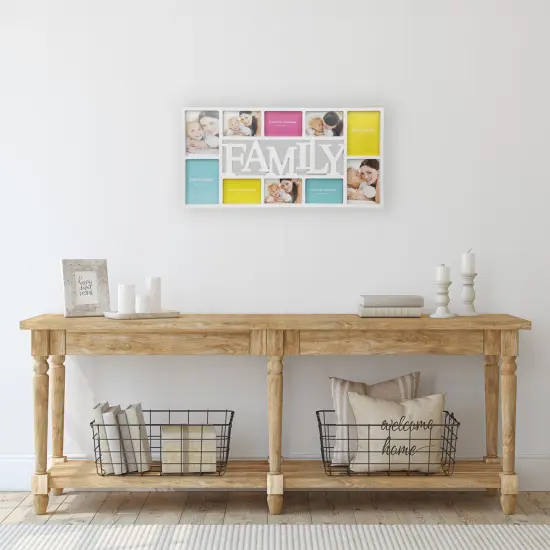Northlight Rectangular &ldquo;Family&rdquo; Wall Collage Photo Frame - 28.75" - White {3}