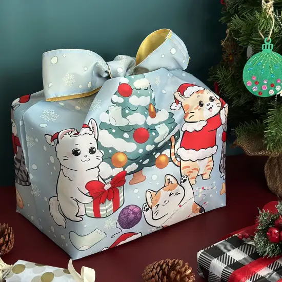 Wrapables Christmas Holiday AllyBag Collection Reusable Shopping Bag Christmas Kitties {5}