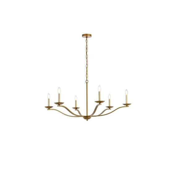 Trey 42 inch pendant in brass {1}