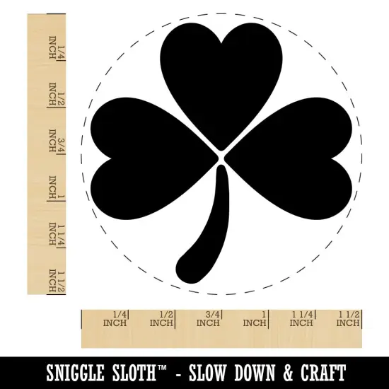 Three Leaf Clover Shamrock Self-Inking Rubber Stamp for Stamping Crafting Planners Black {1}