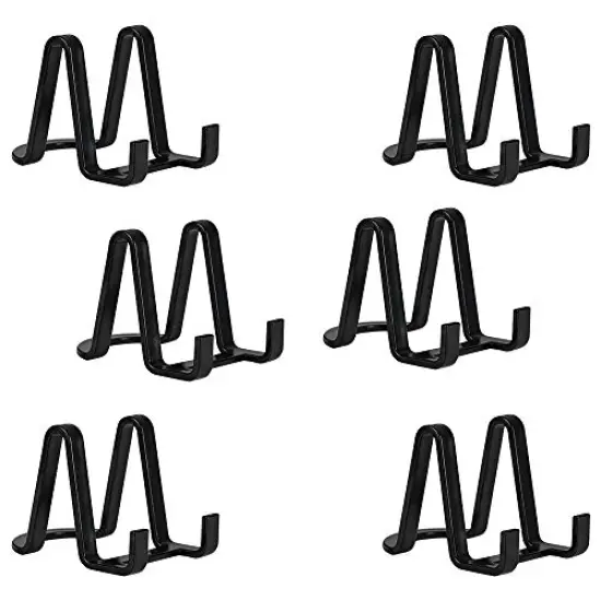 Plate Stands for Display - Plastic Easel Stand Plate Holder Display Stand Picture Frame Stand for Pictures | Photo|Decorative Plate |Dish | Tabletop Art - 3 inch-Black {1}