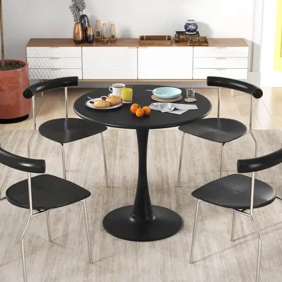 Costway 31.5" Round Dining Table with Anti-Slip PP Ring Modern Bistro Table for Dining Room {6}