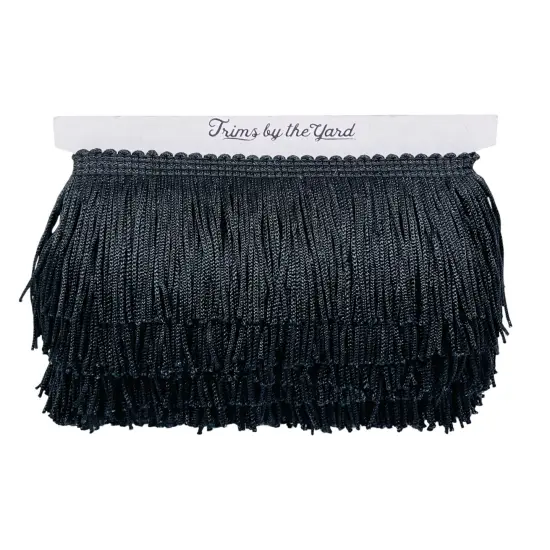 20 yards of 2" Stretch Chainette Fringe Trim | 20 yard cut Black {3}