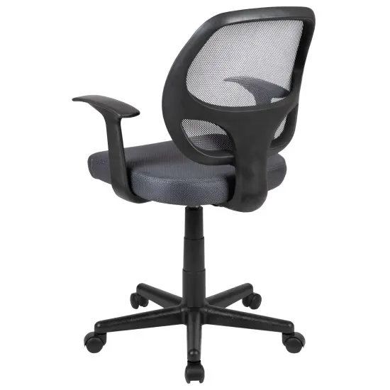 Emma and Oliver Mid-Back Mesh Swivel Ergonomic Task Office Chair - Arms Gray {4}