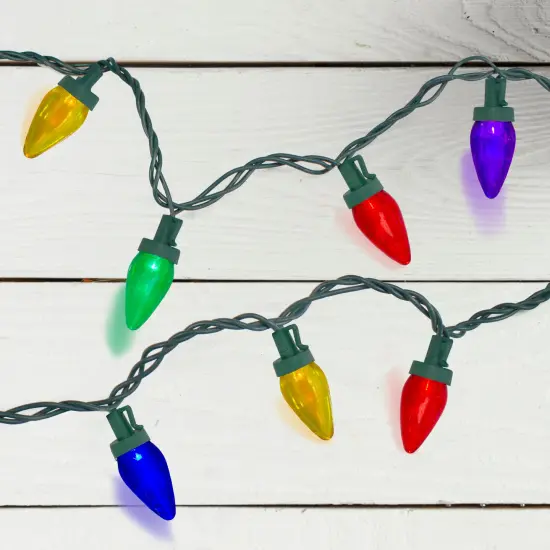 Northlight LED C7 Christmas Lights - Multi-color - 20.25' Green Wire - 50ct {3}
