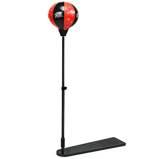 Kids Punching Bag with Adjustable Stand and Boxing Gloves {6}