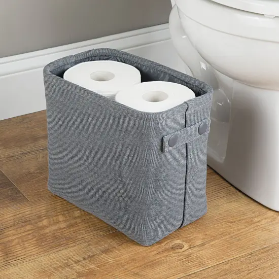 mDesign Cotton Fabric Bathroom Storage Organizer Bin Basket {2}
