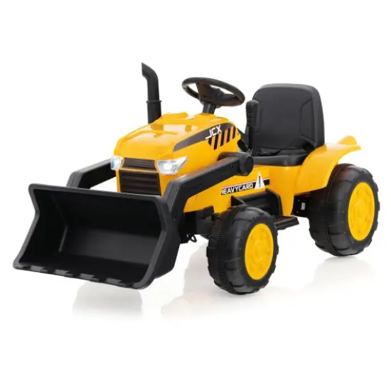 12V Kid's Ride on Excavator with Adjustable Digging Bucket-Yellow {1}